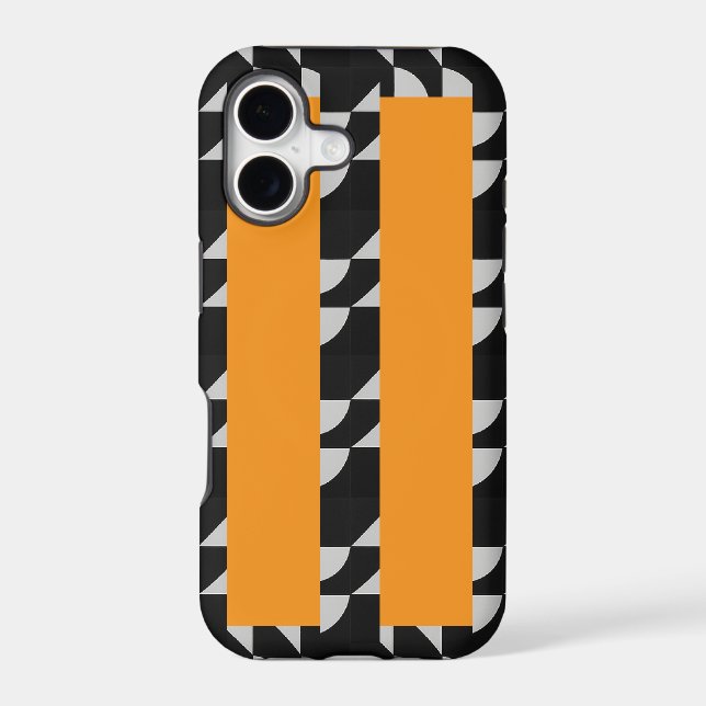 Dynamic Geometry: Black White & Orange High-Fashio (Back)