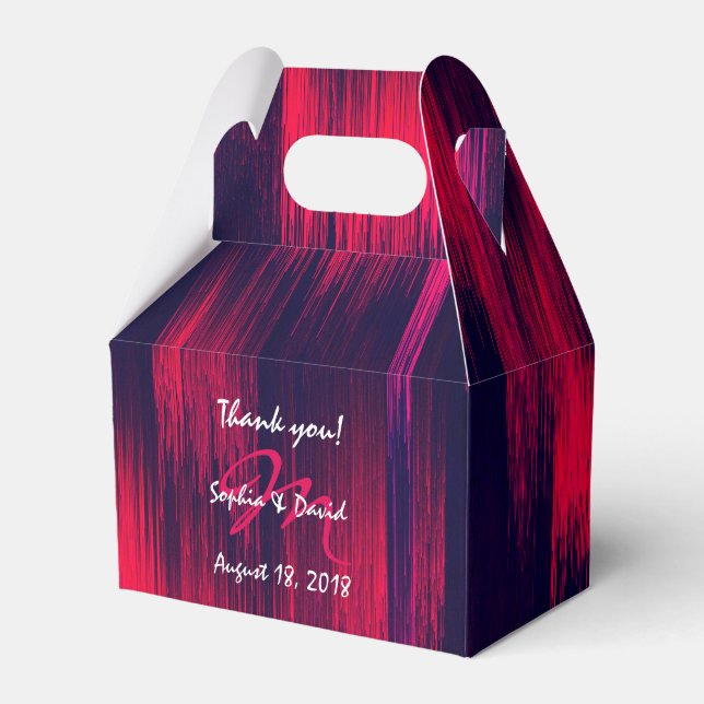 DYNAMIC - Glitch - Powerful Red and Blue+ Monogram Favour Box (Front Side)