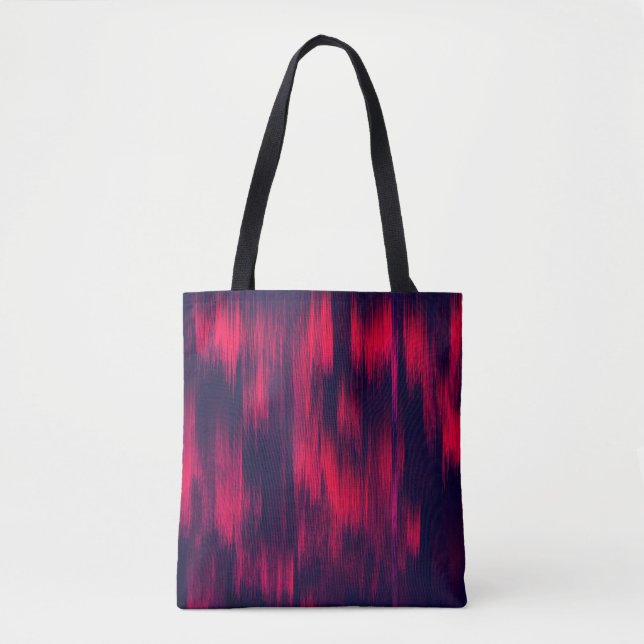 DYNAMIC - Glitch - Powerful Red and Blue Tote Bag (Front)