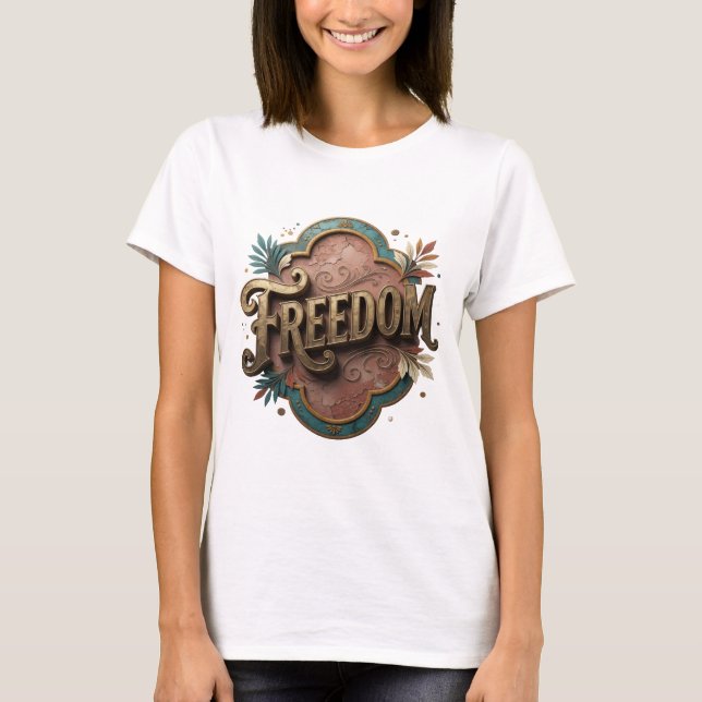 Dynamic Gold FREEDOM Print T-Shirt (Front)