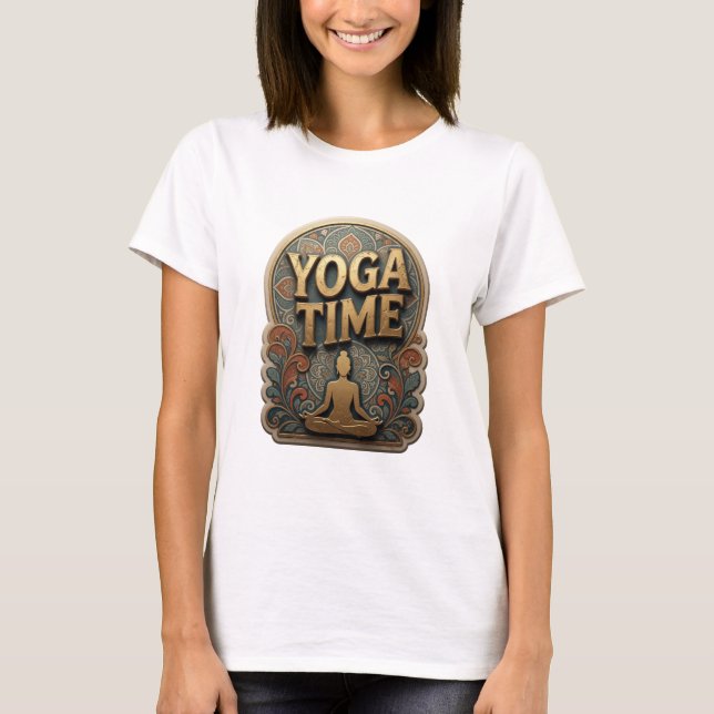 Dynamic Gold YOGA TIME Statement Tee (Front)