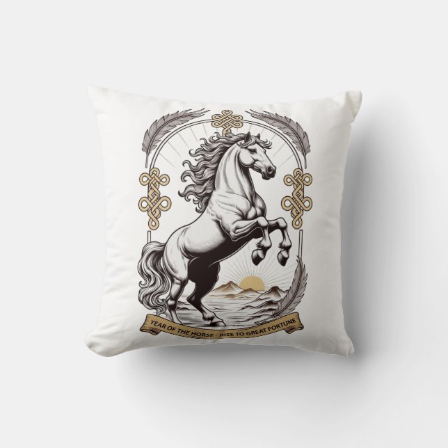 Dynamic Horse Emblem, Chinese New Year Gift Cushion (Front)
