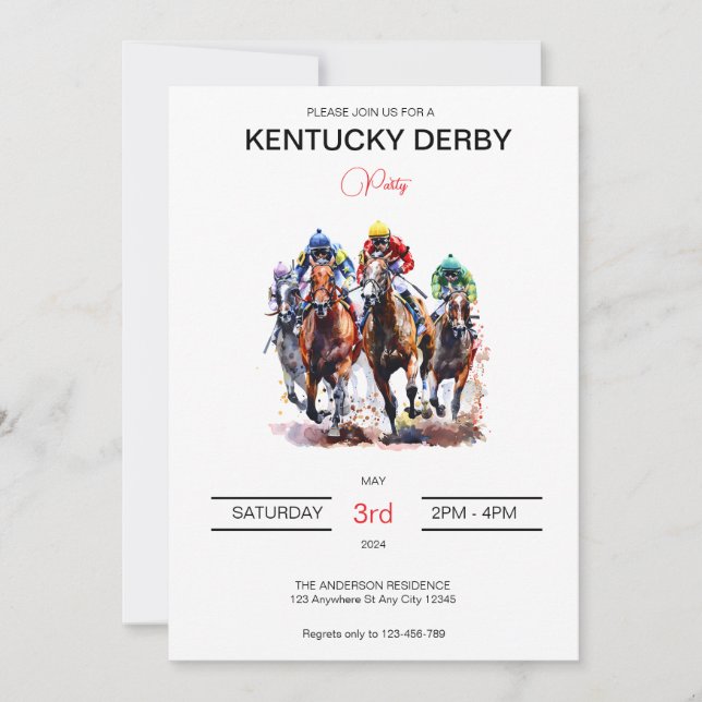 Dynamic Horse Kentucky Derby Invitation (Front)