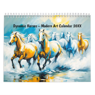 Dynamic Horses – Modern Art Calendar 2026