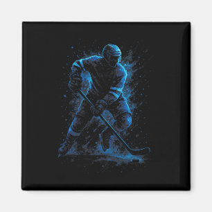Dynamic Ice Hockey Player - Sports Winter Skate Magnet