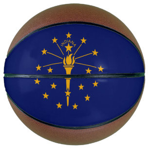 Dynamic Indiana State Flag Graphic on a Basketball