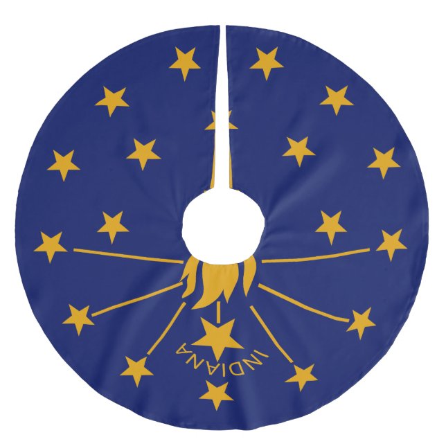Dynamic Indiana State Flag Graphic on a Brushed Polyester Tree Skirt (Front)
