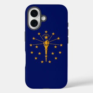 Dynamic Indiana State Flag Graphic on a iPhone 16 Case