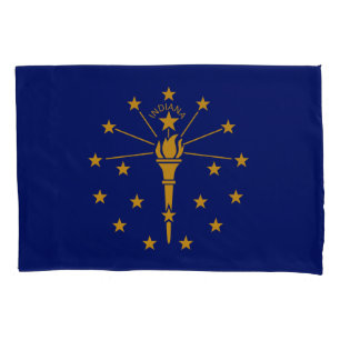 Dynamic Indiana State Flag Graphic on a Pillowcase