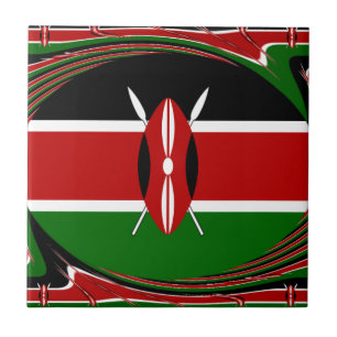 Dynamic Kenyan Flag Vector: An Energetic Design Tile