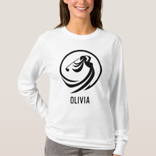 Dynamic Lady Golfer Silhouette Personalised T-Shirt