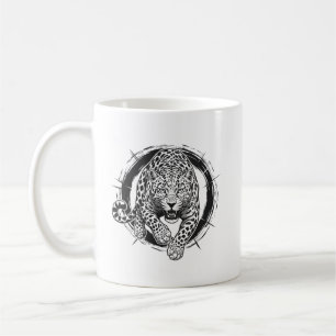 Dynamic Leopard / Jaguar Attack Coffee Mug - Bold