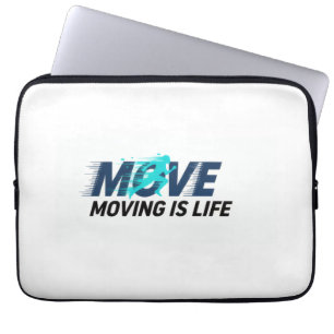 Dynamic logo with runner silhouette and text Move Laptop Sleeve