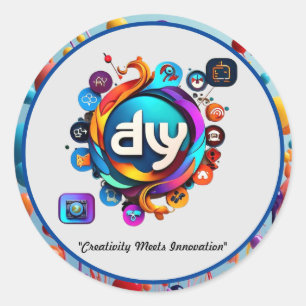 "Dynamic Logos with Creative Flair" Classic Round Sticker