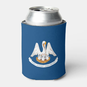 Dynamic Louisiana State Flag Graphic on a Can Cooler
