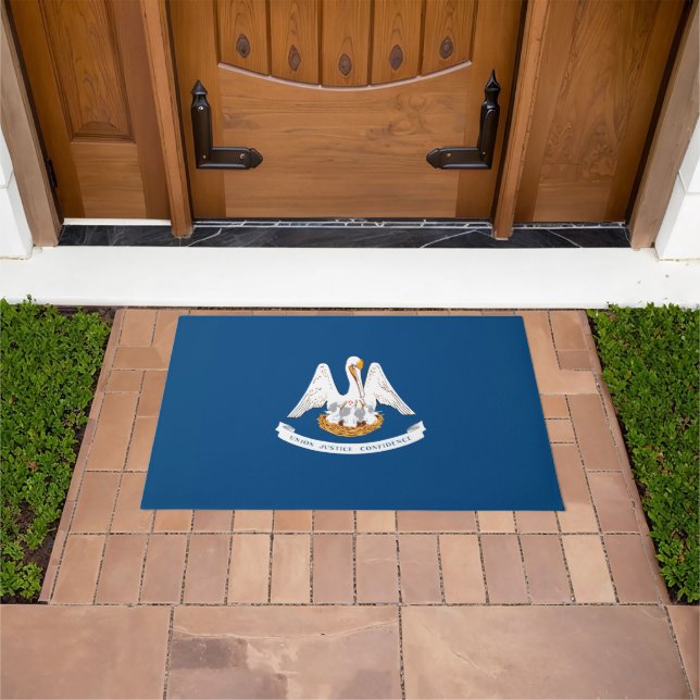 Dynamic Louisiana State Flag Graphic on a Doormat (Outdoor)