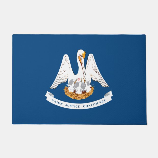 Dynamic Louisiana State Flag Graphic on a Doormat (Front)