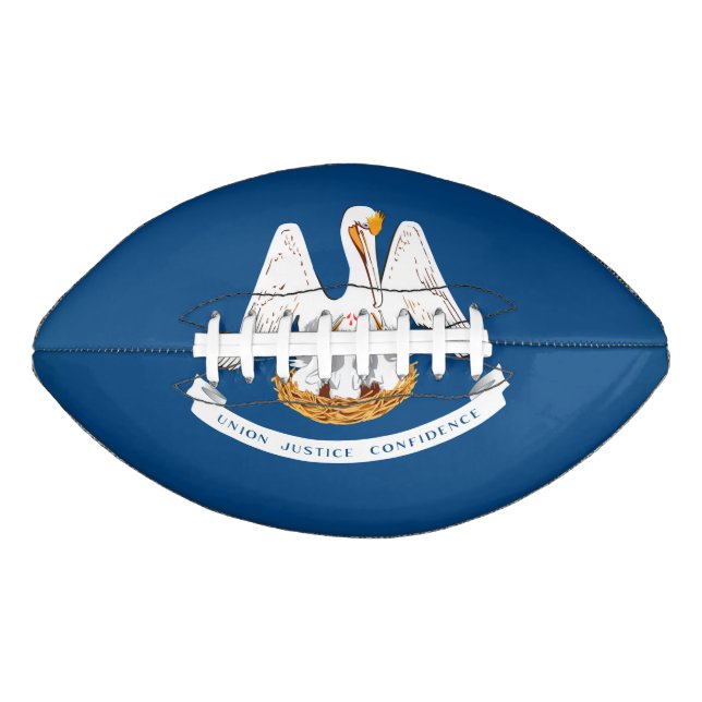 Dynamic Louisiana State Flag Graphic on a Football (Front)
