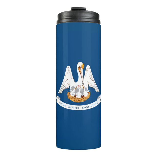 Dynamic Louisiana State Flag Graphic on a Thermal Tumbler (Front)