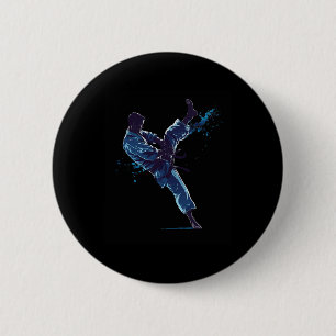 Dynamic Martial Artist Karate Kick 6 Cm Round Badge