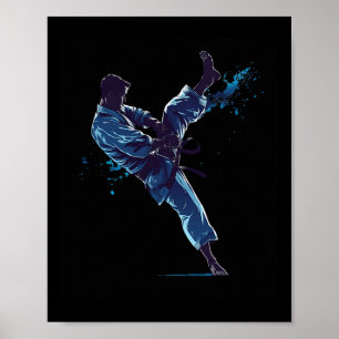 Dynamic Martial Artist Karate Kick Poster