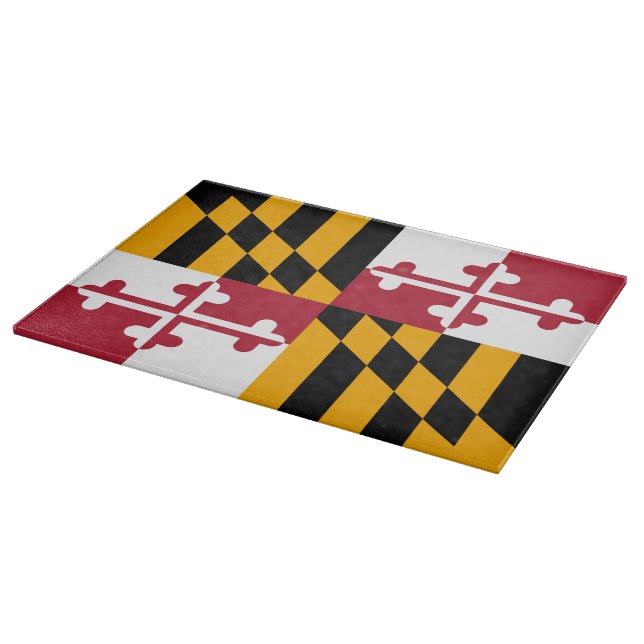 Dynamic Maryland State Flag Cutting Board (Corner)