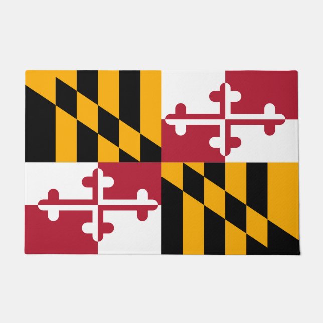 Dynamic Maryland State Flag Graphic on a Doormat (Front)