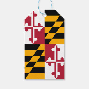 Dynamic Maryland State Flag Graphic on a Gift Tags