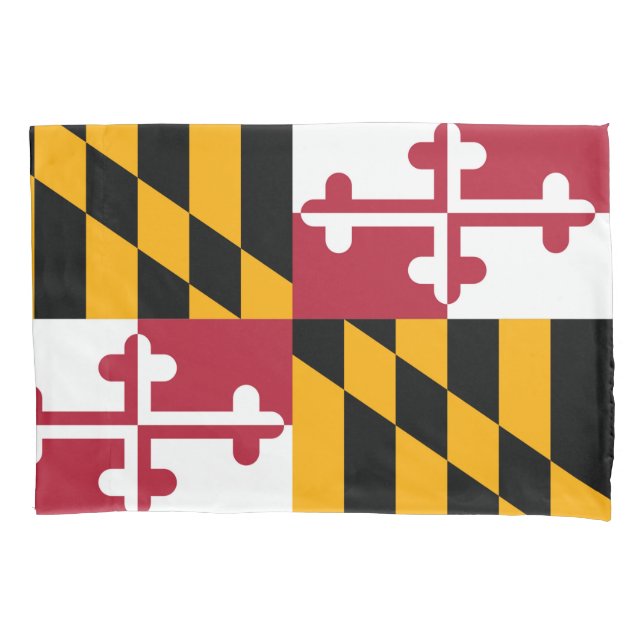 Dynamic Maryland State Flag Graphic on a Pillowcase (Front)