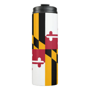 Dynamic Maryland State Flag Graphic on a Thermal Tumbler