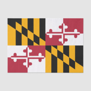 Dynamic Maryland State Flag Graphic on a Tissue Paper