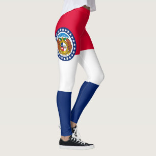 Dynamic Missouri State Flag Graphic on a Leggings