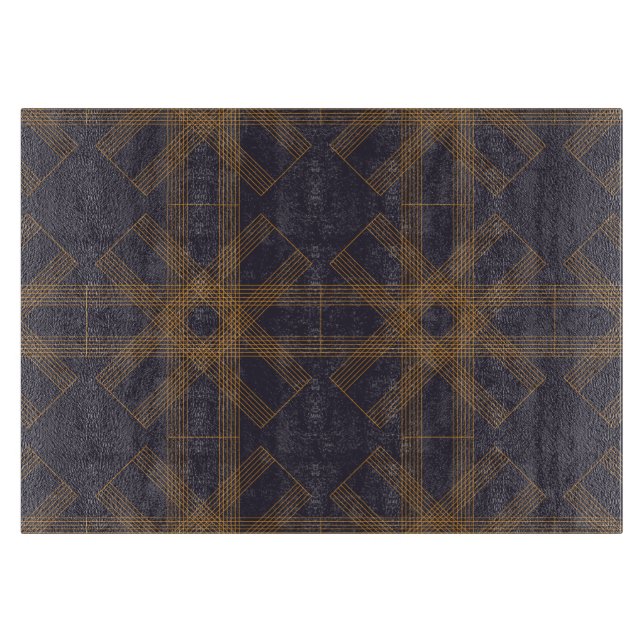 Dynamic, modern, cool, abstract line pattern art cutting board (Front)
