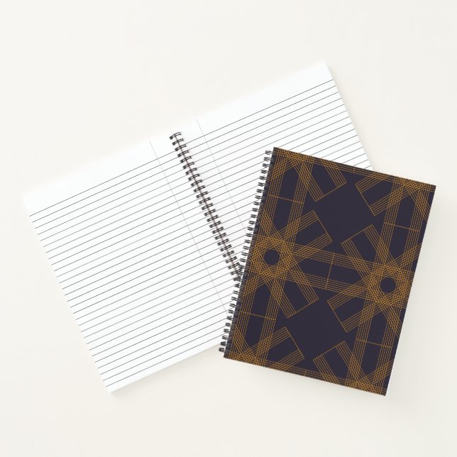 Dynamic, modern, cool, abstract line pattern art notebook (Inside)