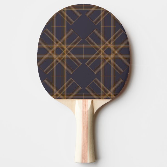 Dynamic, modern, cool, abstract line pattern art ping pong paddle (Front)