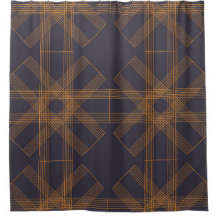 Dynamic, modern, cool, abstract line pattern art shower curtain