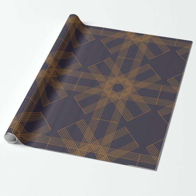 Dynamic, modern, cool, abstract line pattern art wrapping paper (Unrolled)