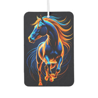 Dynamic Mustang: Neon Power and Motion Car Air Freshener