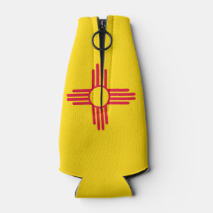 Dynamic New Mexico State Flag Graphic on a Bottle Cooler