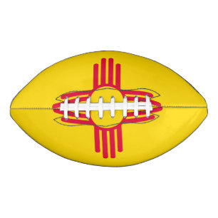 Dynamic New Mexico State Flag Graphic on a Football