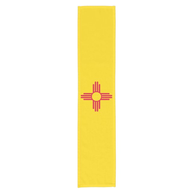 Dynamic New Mexico State Flag Graphic on a Short Table Runner (Front)