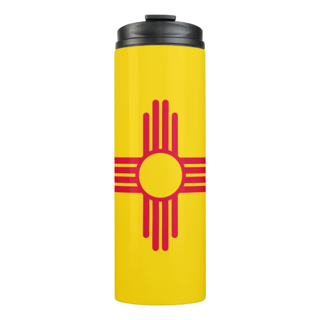 Dynamic New Mexico State Flag Graphic on a Thermal Tumbler (Front)