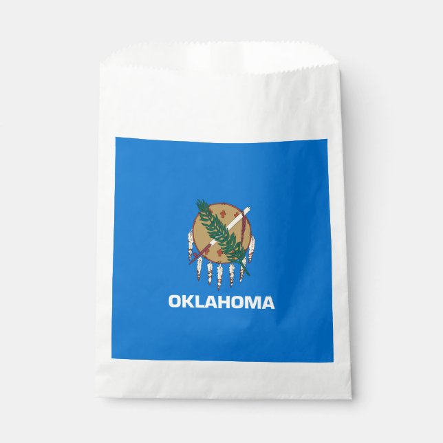 Dynamic Oklahoma State Flag Graphic on a Favour Bags (Front)