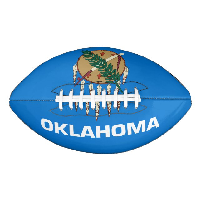 Dynamic Oklahoma State Flag Graphic on a Football (Front)