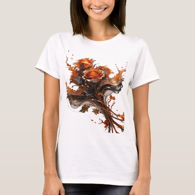Dynamic Orange ABSTRACT ART Art Print T-Shirt (Front)