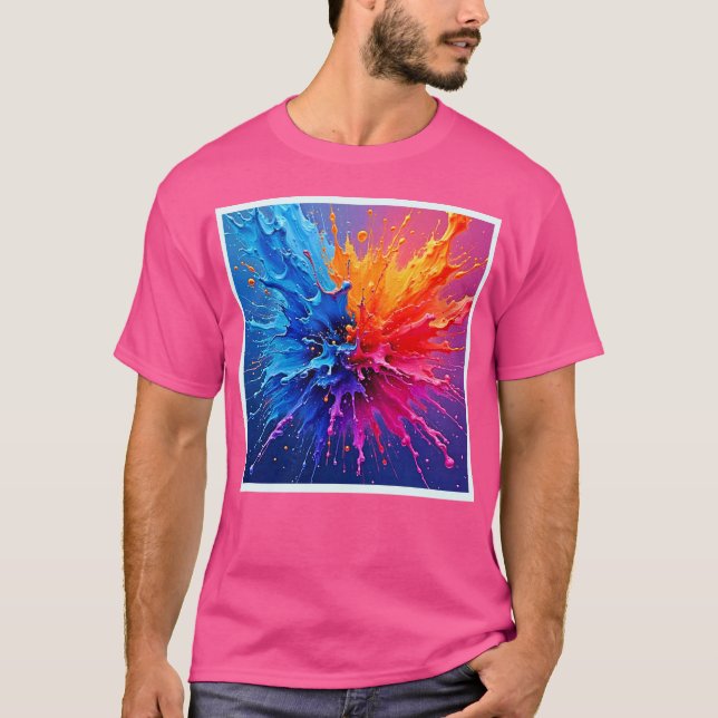 Dynamic Paint Splash Abstract T-Shirt (Front)