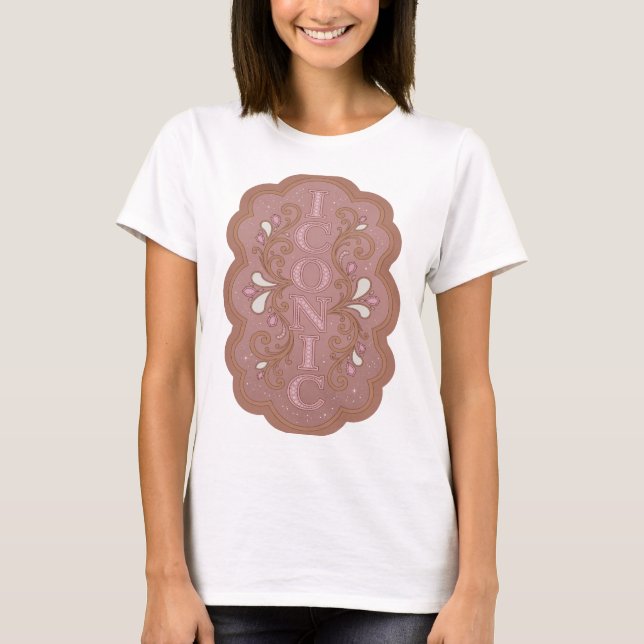 Dynamic Pink ICONIC Graphic Design T-Shirt (Front)