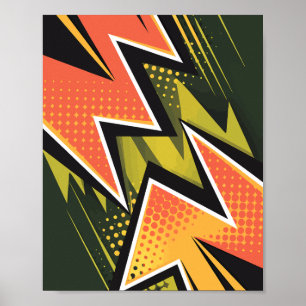 Dynamic Pop Art Arrows with Bold Colours Poster