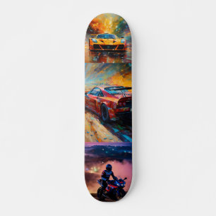 "Dynamic Racing Art Collection Skateboard