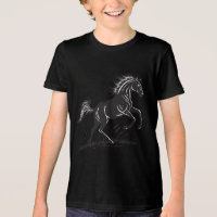 Dynamic Rearing Horse Silhouette Boys' T-Shirt
